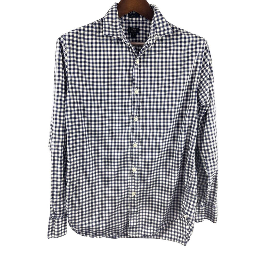 Men’s J.Crew Medium Blue & White Gingham Button Up